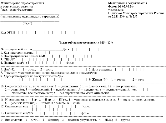 образец выписки из медицинской карты ребенка